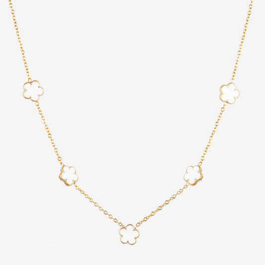 Collier Multi-Fleurs – Acier Inoxydable