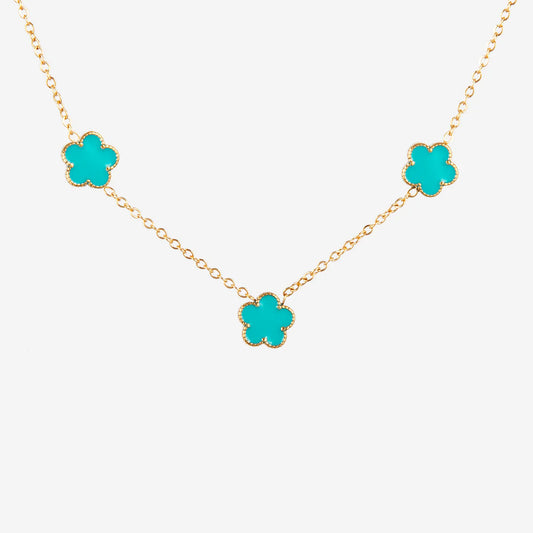 Collier Multi-Fleurs – Acier Inoxydable