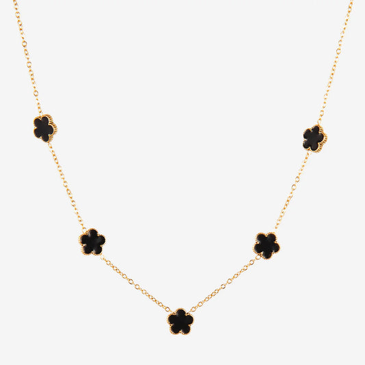 Collier Multi-Fleurs – Acier Inoxydable