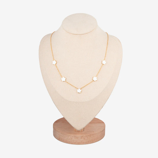 Collier Multi-Fleurs – Acier Inoxydable