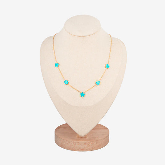 Collier Multi-Fleurs – Acier Inoxydable